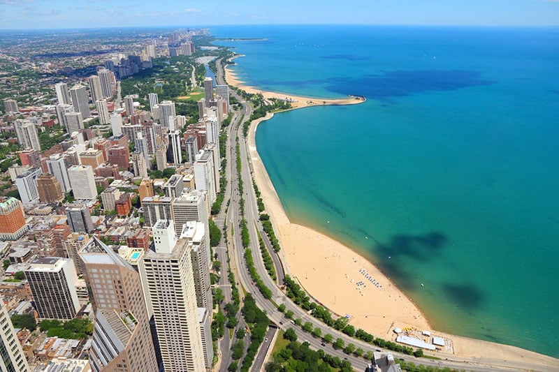 Praia em Chicago