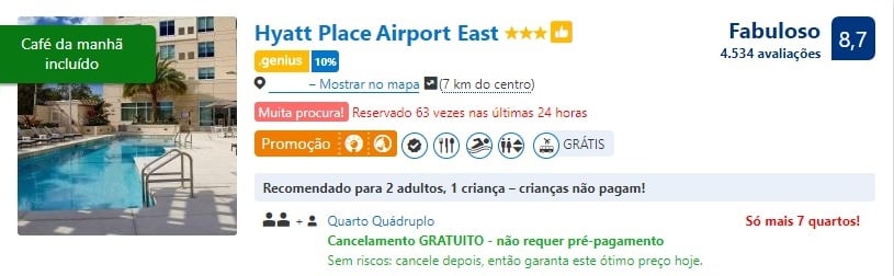 Cancelamento gratuito de hotel