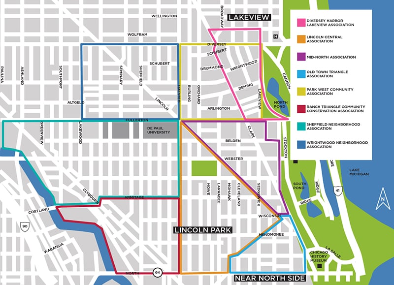 Mapa das regiões de Chicago