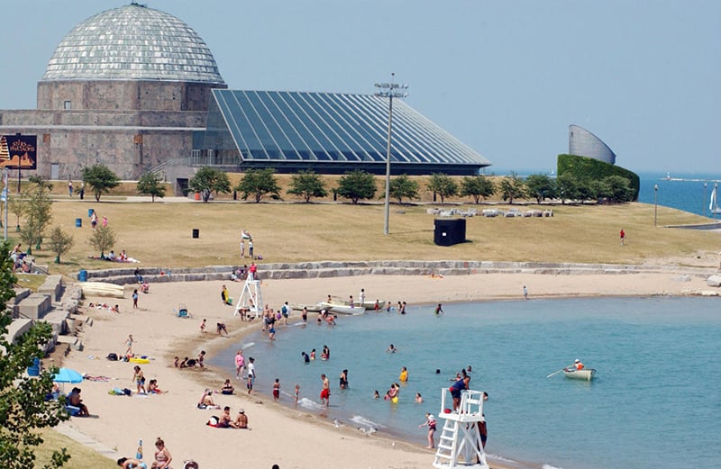 Street Beach no Lake Michigan de Chicago 