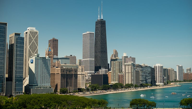 Praias no Lake Michigan de Chicago