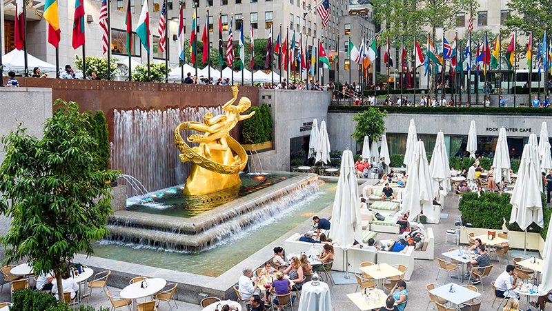 Gastronomia no Rockefeller Center em Nova York