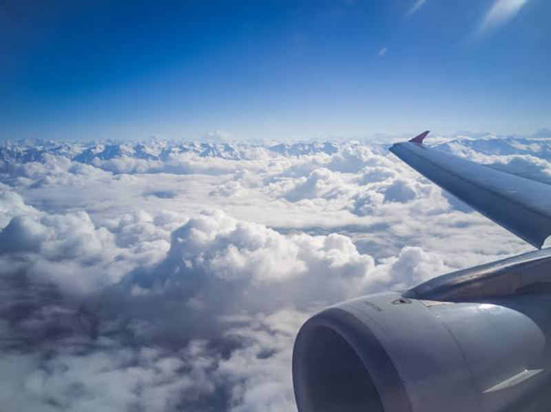 Paisagem do interior da aeronave