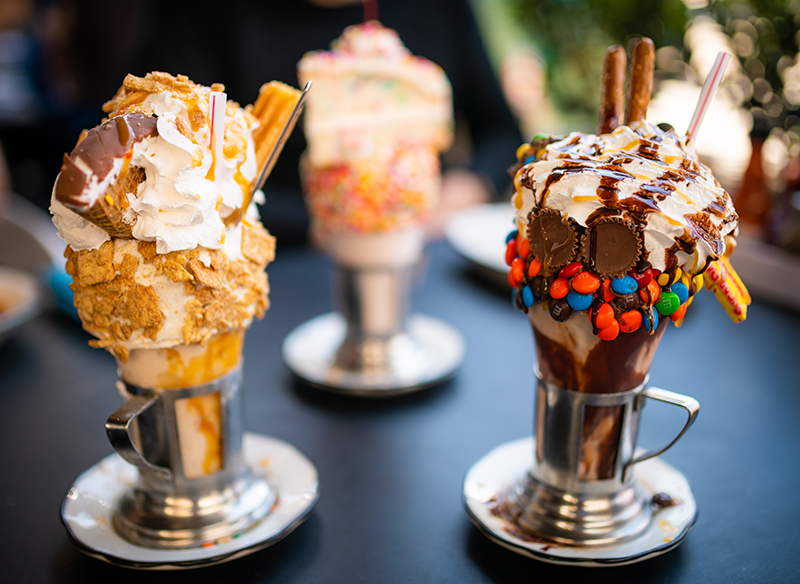 Milk shakes no restaurante Black Tap no SoHo em Nova York