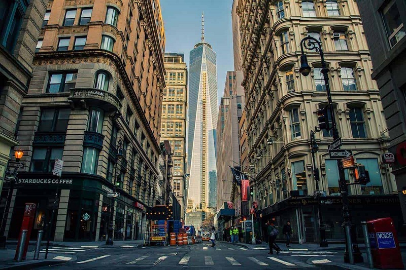 Prédios no bairro Hell's Kitchen em Nova York