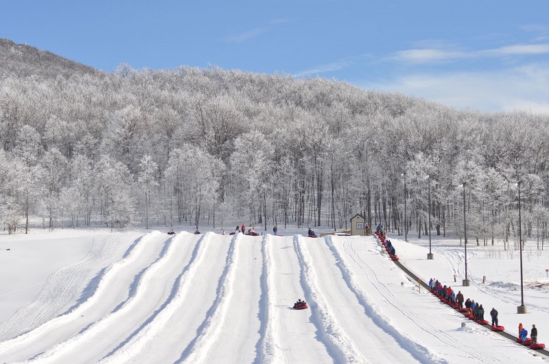 Tubing no Resort Canaan Valey em West Virginia