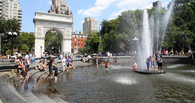 Fonte no Washington Square Park em Nova York