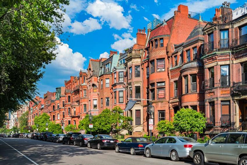 Casas no bairro Back Bay em Boston