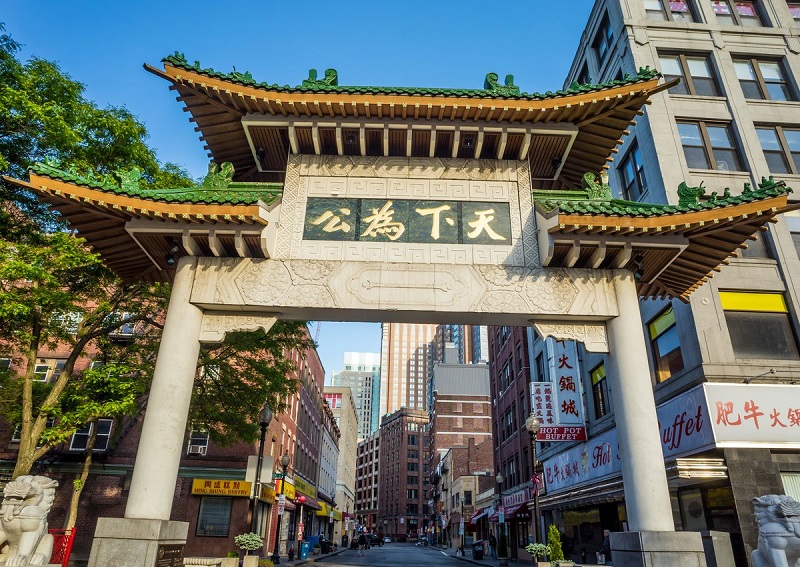 Entrada do bairro Chinatown em Boston