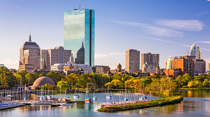 Dia de céu claro em Boston