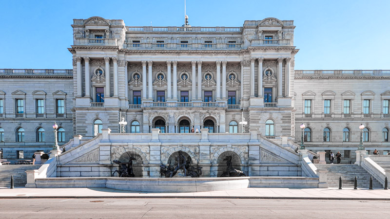 Fachada da Biblioteca National Library em Washington