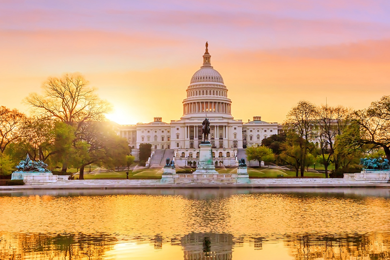 Pôr do sol em Washington no verão