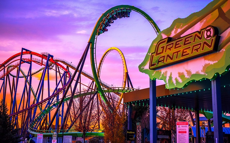 Parque Six Flags na cidade de Jackson Township em Nova Jersey