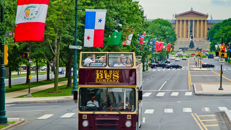 Ônibus turístico na Filadélfia