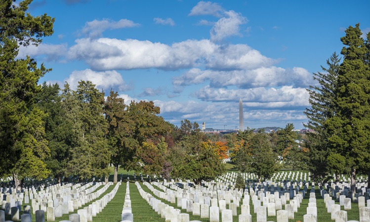 Cemitério Nacional de Arlington perto de Washington