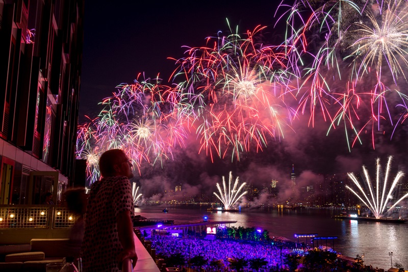 Fogos do Dia da Independência em Nova York