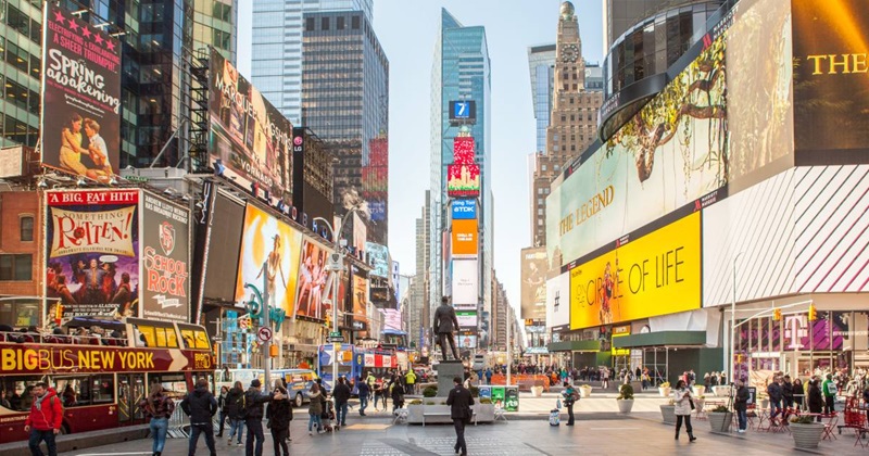 Times Square em Nova York na primavera