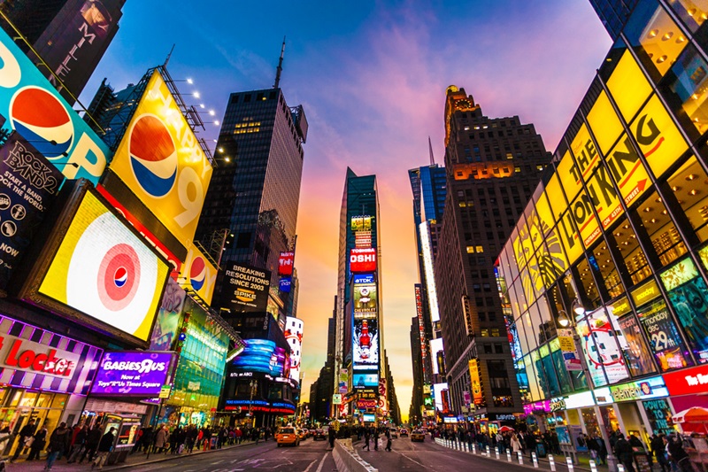 Times Square em Nova York no outono