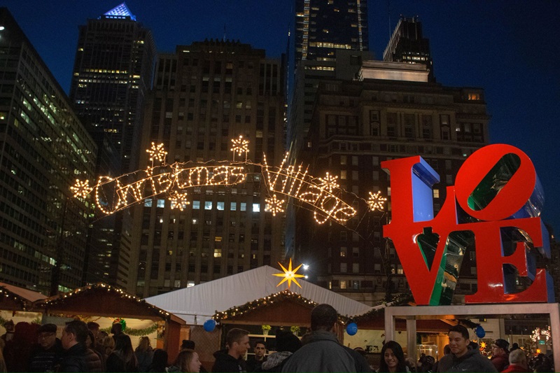 Comemoração de Natal no Love Park na Filadélfia