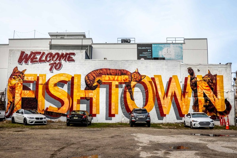 Arte de rua no bairro de Fishtown na Filadélfia