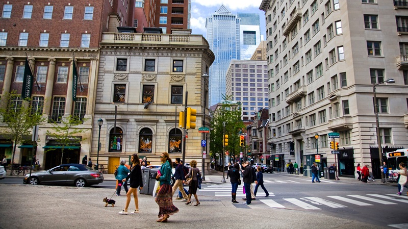 Rua Rittenhouse Row na Filadélfia