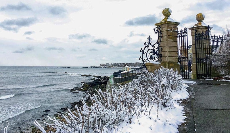 Dia de inverno na cidade de Newport em Nova Jersey