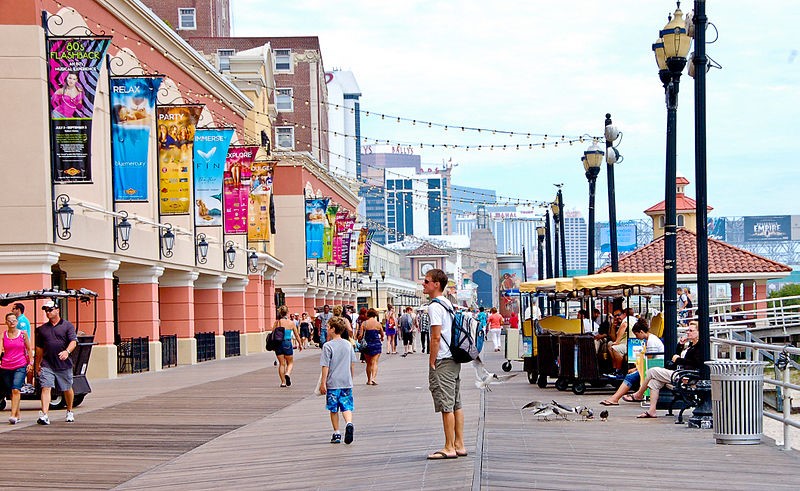 Dia de primavera na cidade de Atlantic City em Nova Jersey