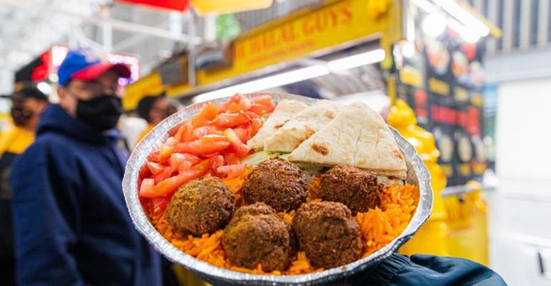 Comida saborosa da lanchonete The Halal Guys em Nova York