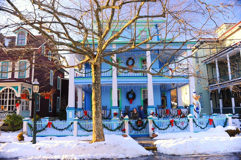 Dia de inverno na cidade de Cape May em Nova Jersey